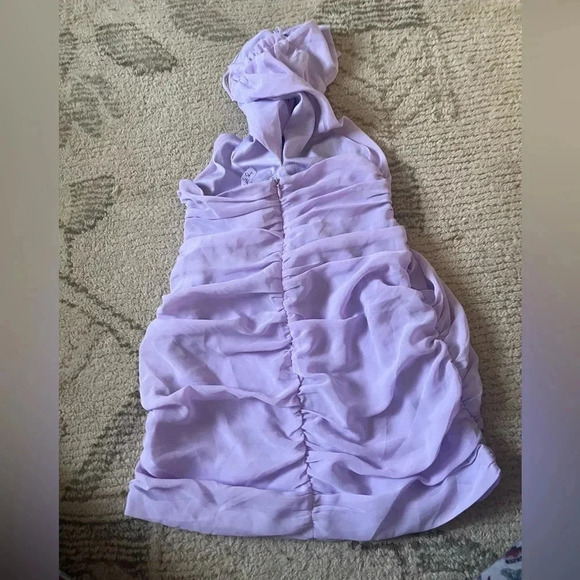 Lucy in the Sky Lavender Wrap Body-con Tie Back Edgy Party Dress in Small - Picture 8 of 10